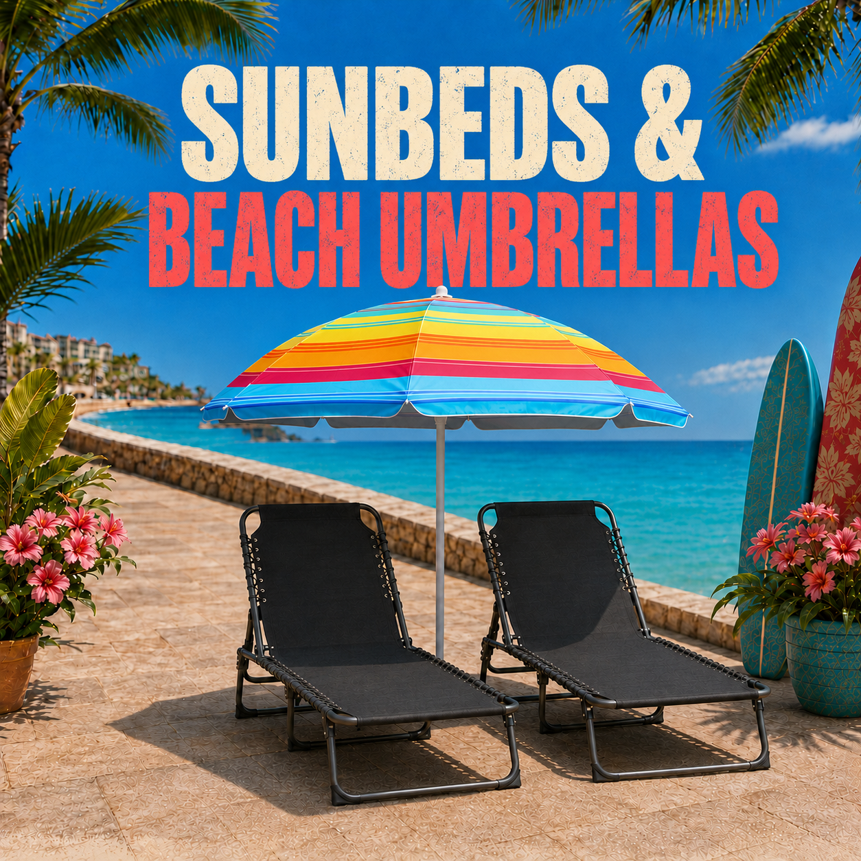 Sunbeds & Beach Umbrellas